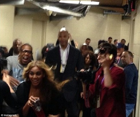 Bey backstage after her awesome performance